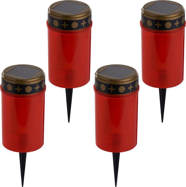 4er-Set Solar LED-Grabkerze mit Erdspiess (4 x)