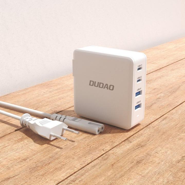 Image du produit Dudao Adaptateur GAN 100W Type Cx2 + 2xUSB Blanc (100 W)