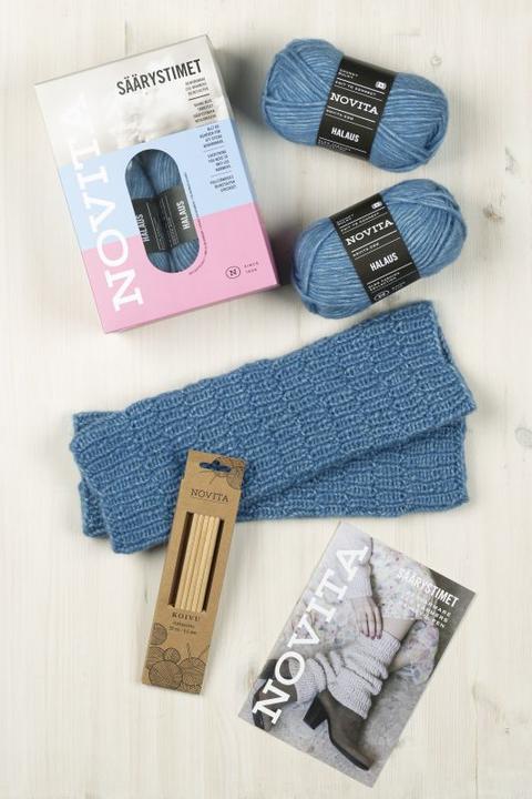 Novita Halaus Strickbox Stulpen - Heft, 2x Halaus col. 1451 Schimmer, Nadeln 20 cm 5 mm