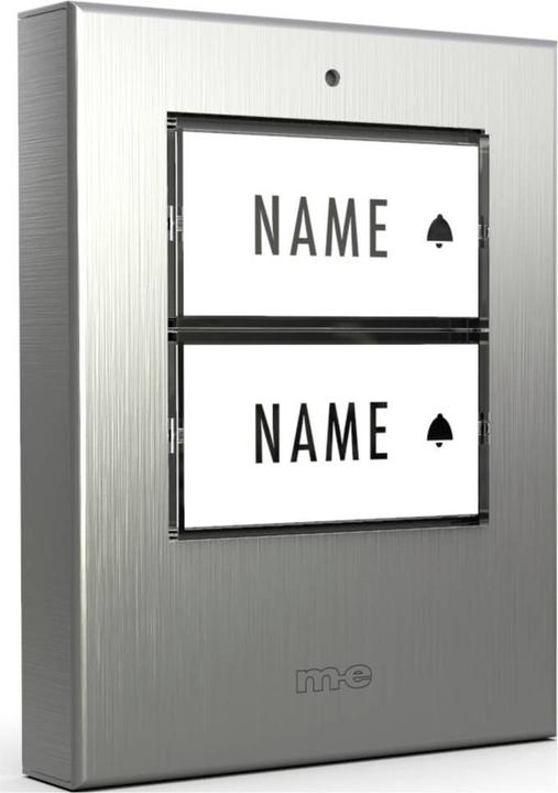 Immagine prodotto M-E Campanello a spinta in acciaio inox con illuminazione automatica per casa bifamiliare