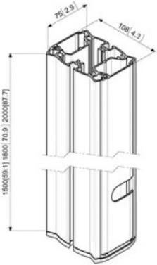 Produktbild Vogels PUC 2720 Standrohr, 200 cm, Silber (160 kg)