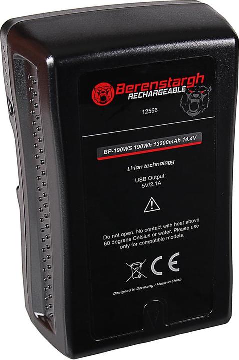 Actual product image Berenstargh Battery for. V-mount Sony BP-190WS (Camera battery)
