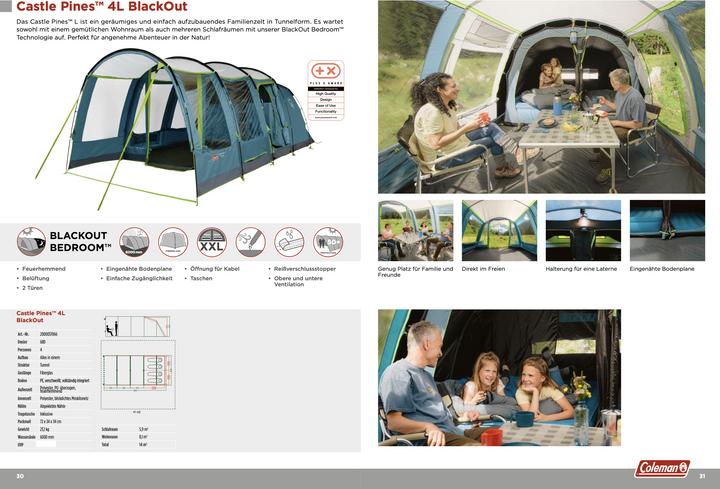 Actual product image Coleman Castle Pines 4L (Tunnel tent, 23.10 kg, 4 persons)