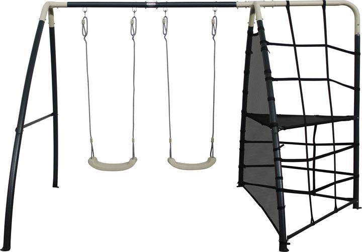Immagine prodotto Axi Parco giochi in metallo con doppia altalena e struttura per arrampicarsi Antracite/Crema