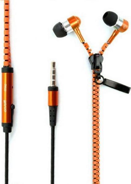 Produktbild Hermex In Ear ZIPPER Headset mit Fernbedienung ORANGE für alle Android Smartphones (Kabelgebunden)