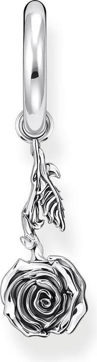 Thomas Sabo Einzel Creole mit Anhänger Midnight Rose Silber (Silber 925)