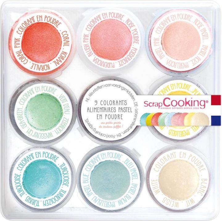 Actual product image ScrapCooking 9 mini food colours in powder form, pastel (105 ml)