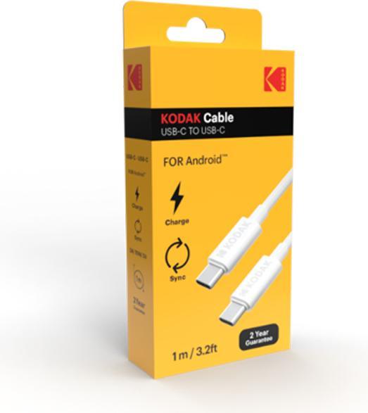 Produktbild Kodak cable tipo-c a tipo-c 1m caja blanco (1 m, 5 W)