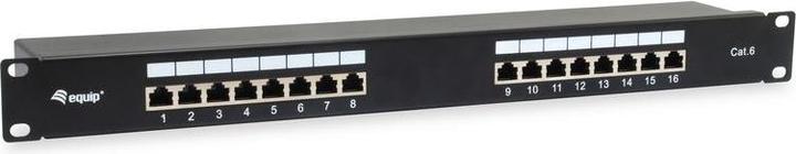 equip Pannello patch 16x RJ45 Cat6 19" 1U nero