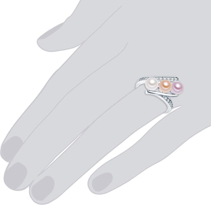 Immagine prodotto Valero Pearls Donna Argento Cubic Zirconia Perle d'acqua dolce coltivate argento - 3860 (50, 925 Argento)