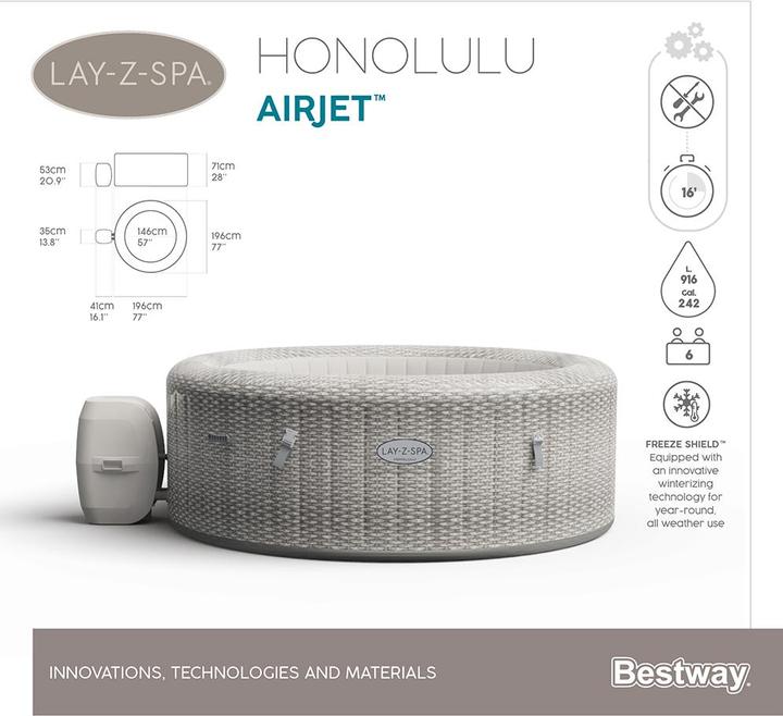 Produktbild Bestway Lay-Z-Spa Honolulu AirJet (6 Pers.)