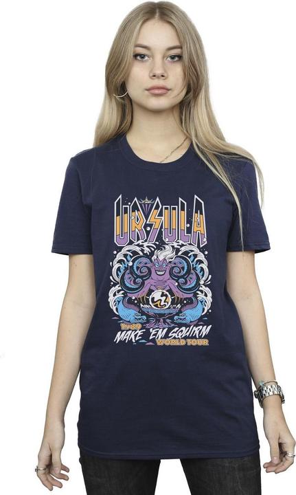 Actual product image Disney Womens/Ladies Villains Ursula Make Em Squirm Cotton Boyfriend T-Shirt (XL)