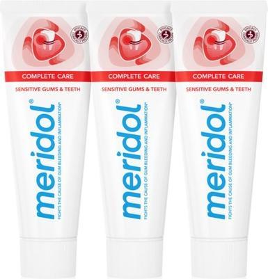 Actual product image Meridol Toothpaste for sensitive teeth Complete Care Sensitive e Gums & Teeth tripack 3 x 75 ml (225 ml)