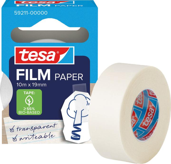 Actual product image tesa tesafilm paper adhesive tape 33m 19mm 1 roll folding box (19 mm)
