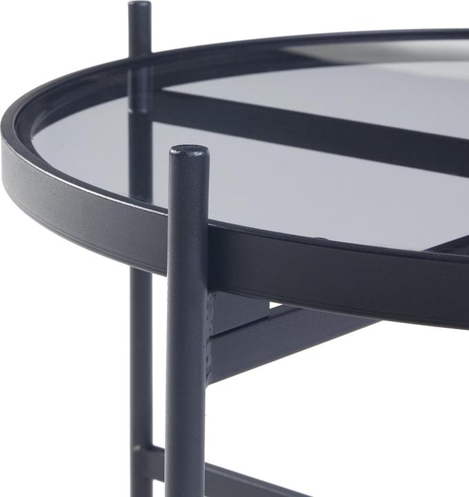Image du produit En.Casa Ensemble de tables basses Lier 2 pièces plateau en verre noir