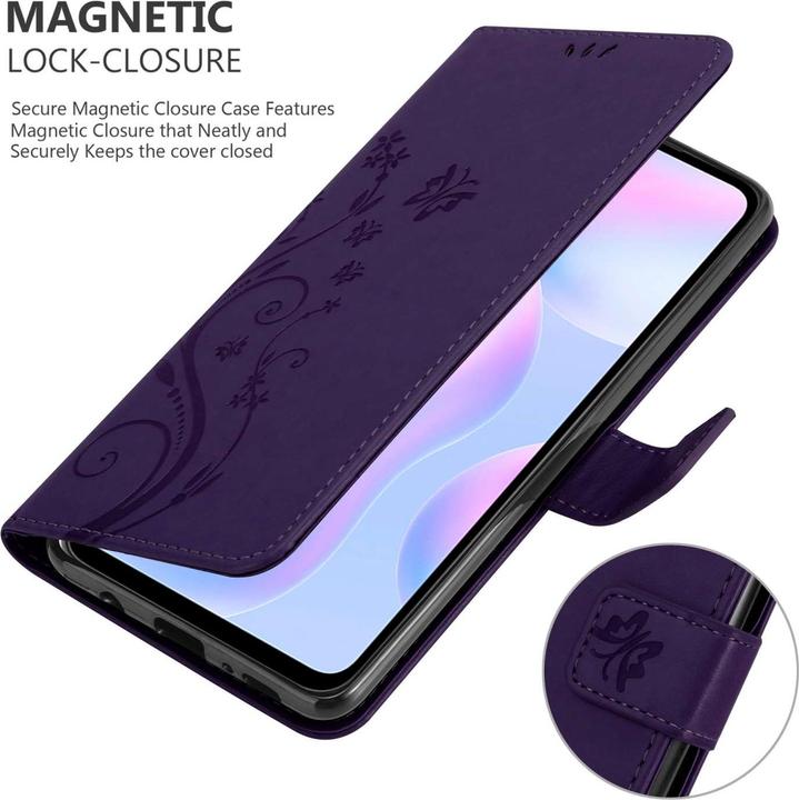 Produktbild Cadorabo Hülle für Xiaomi RedMi 9A / RedMi 9AT mit Blumen Muster (Xiaomi Redmi 9A, Xiaomi Redmi 9AT)