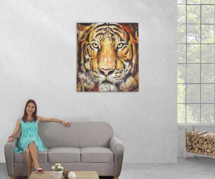 Produktbild MCW Wandbild Tiger (100 x 90 x 3. 5 cm)