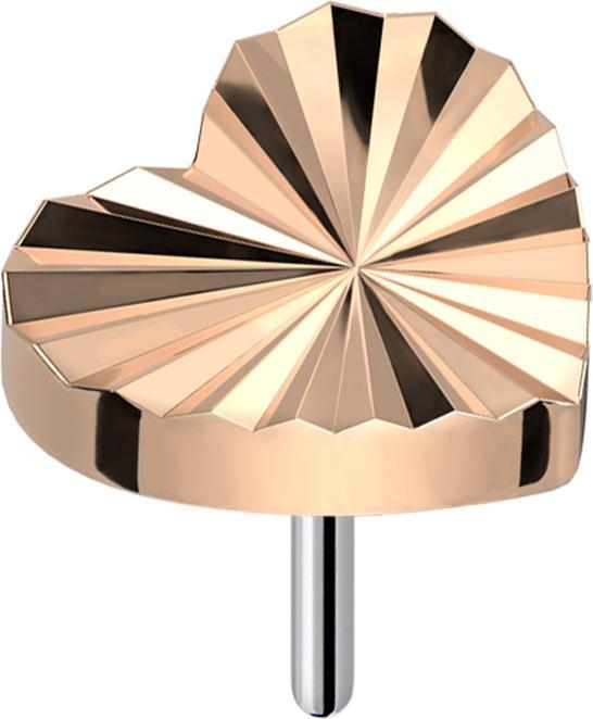 Immagine prodotto Star Piercing Cuore a disco con taglio a diamante Threadless in oro rosa (Titanio G23, senza ottone)