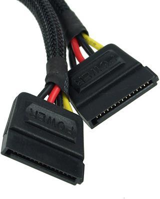 Produktbild Phobya SATA Strom Y-Kabel SATA Buchse an 2x SATA Stecker 15cm Sc