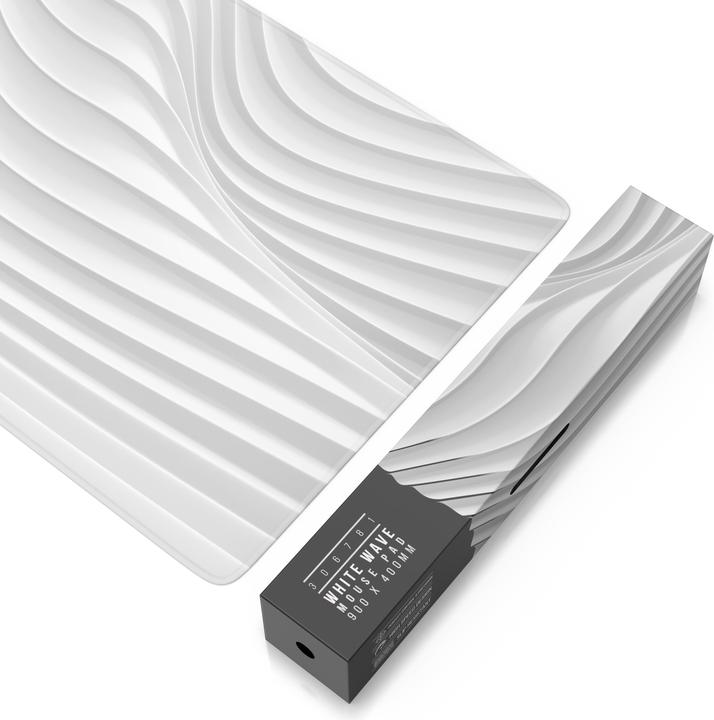 Actual product image Titanwolf Gaming Mouse Pad, 900 x 400mm XXL Speed Gaming Mouse Mat, Mousepad Extra Large Surface, White Wave (XXL)