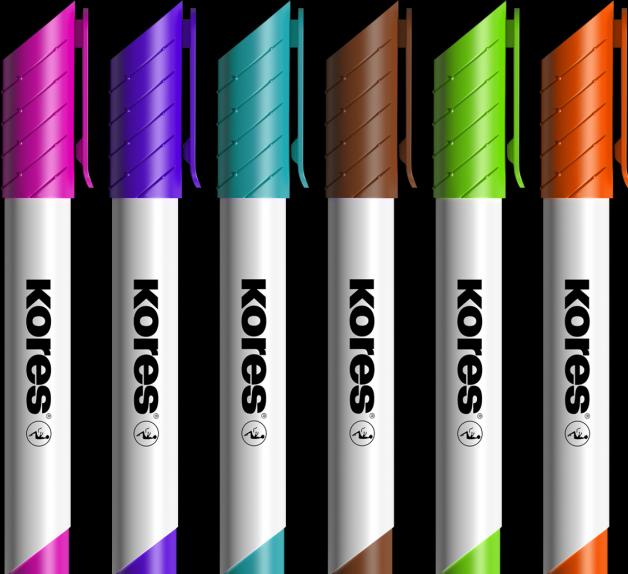 Immagine prodotto Kores K-Marker Lavagna bianca (Arancia, Viola, Pink, Verde chiaro, Turchese, Marrone, 3 mm, 6 x)
