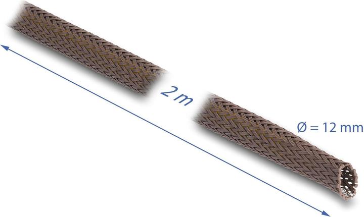Image du produit Delock Gaine tressée anti-rongeurs, 2 m x 12 mm brun (Gaines pour câbles, 200 cm)