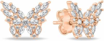 Brilio Silver - Silver earrings Bows with zircons EA1086W