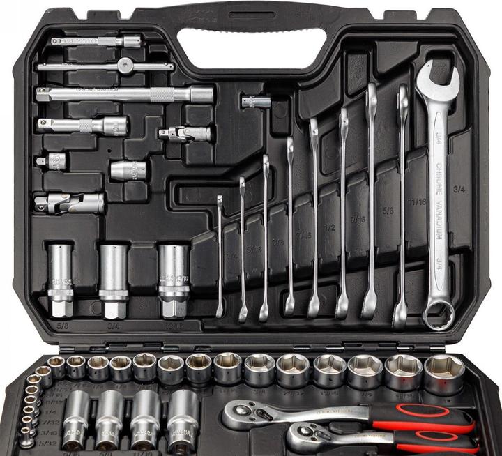 Image du produit Dema Zoll Ratschenkasten Knarrenkasten Nusskasten Steckschlüssel Ratsche Set 92-tlg.