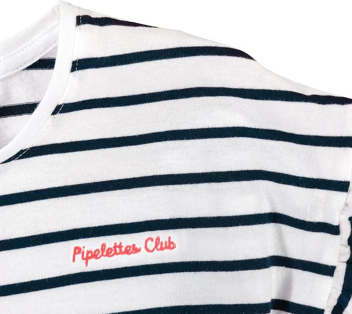 Immagine prodotto La Redoute Collections T-shirt a righe con volant sulle maniche e ricamo di un messaggio