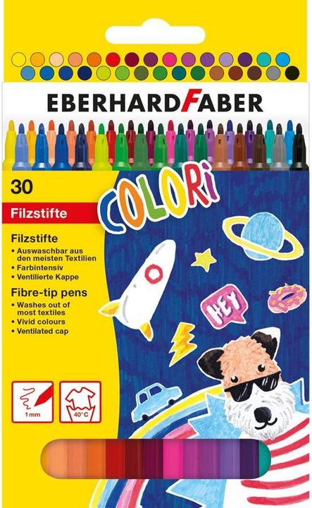 Image du produit EberhardFaber Feutre de coloriage fin, étui carton de 30 pièces (Multicolore, 30 x)