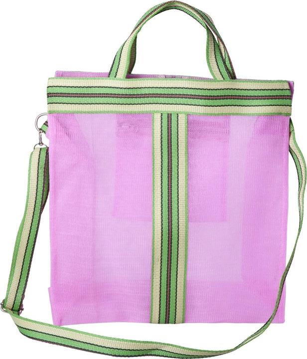 Produktbild Rice Recycled Plastic Cross Over Bag Pink with Striped Edges
