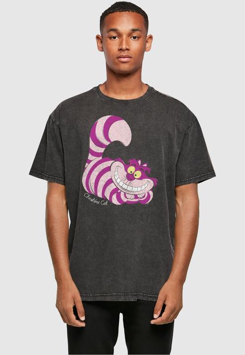 Image du produit Absolute Cult Alice in Wonderland - Tee surdimensionné Cheshire Cat Colour Acid Washed - 114885 (XL)
