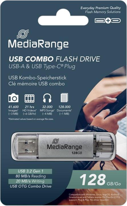 Produktbild MediaRange MR938 (128 GB, USB-A, USB-C)