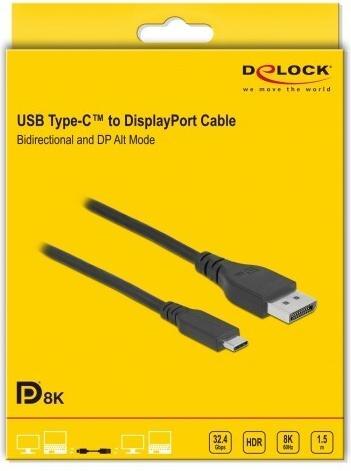 Label énergétique Delock USB C – DisplayPort (1.50 m, DisplayPort)