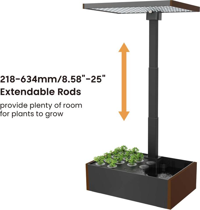 Actual product image Wiltec Indoor garden system brown Herb garden Mini garden for indoors LED