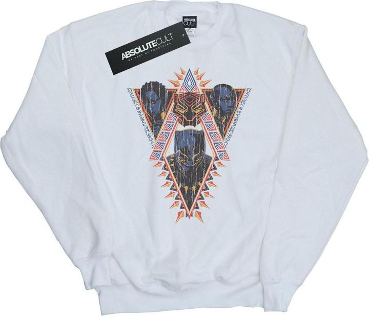 Black Panther Tribal Heads Baumwoll Sweatshirt