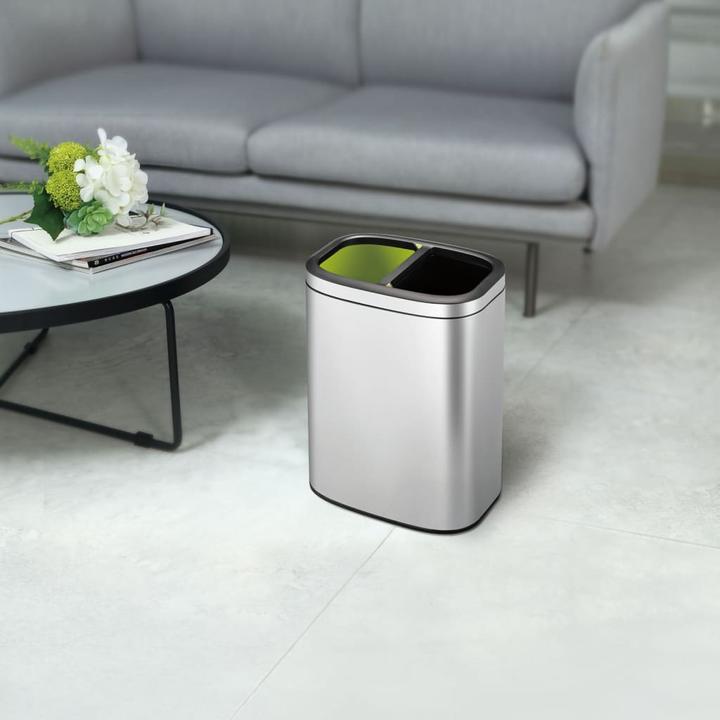 Produktbild EKO Mülltrennsystem OLI-Cube Open Top Bin Edelstahl 2 x 10 L gebürsteter Edelstahl, mit offener Ein (20 l)