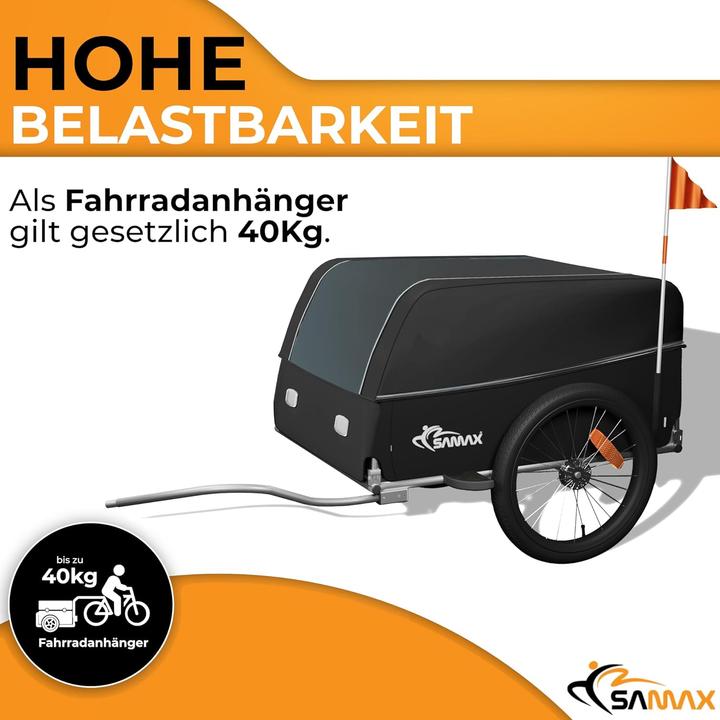 Produktbild Samax Grey Edition Fahrrad-Transportanhänger mit Kupplung (40 kg/120 L)