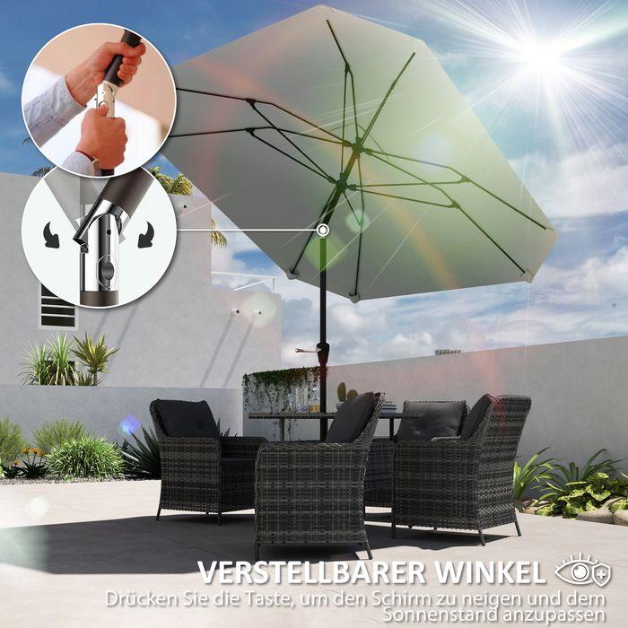 Produktbild Swisshandel24 Sonnenschirm Ø233 cm, Knickfunktion, achteckig, Dunkelgrau (2.33 m)