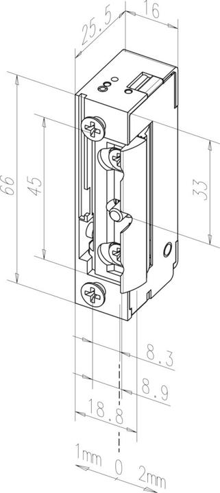 Actual product image effeff Electric strike 128 E FaFix with radius latch (Object door, Wooden door, Indoor)