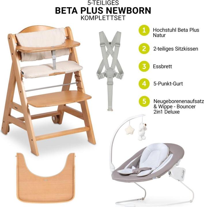 Immagine prodotto Hauck Seggioloni Beta Plus Natural 5 pezzi Set neonato - Seggiolone + (Seggiolone)