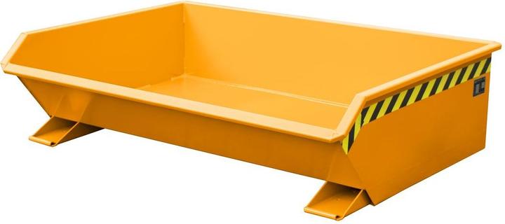 Produktbild eurokraft pro Mini-Spänekippbehälter, niedrige Schüttkante, Volumen 0,61 m³, orange RAL 2000 (610 l)