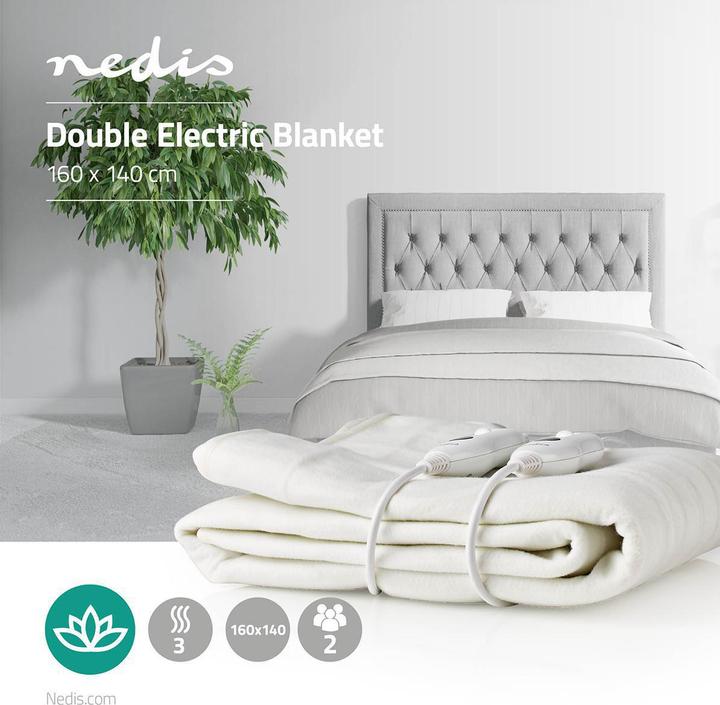 Image du produit Nedis Couverture électrique - Couverture en polyester - Taille double - 140 x 160 cm - 3 niveaux de (160 x 140 cm)