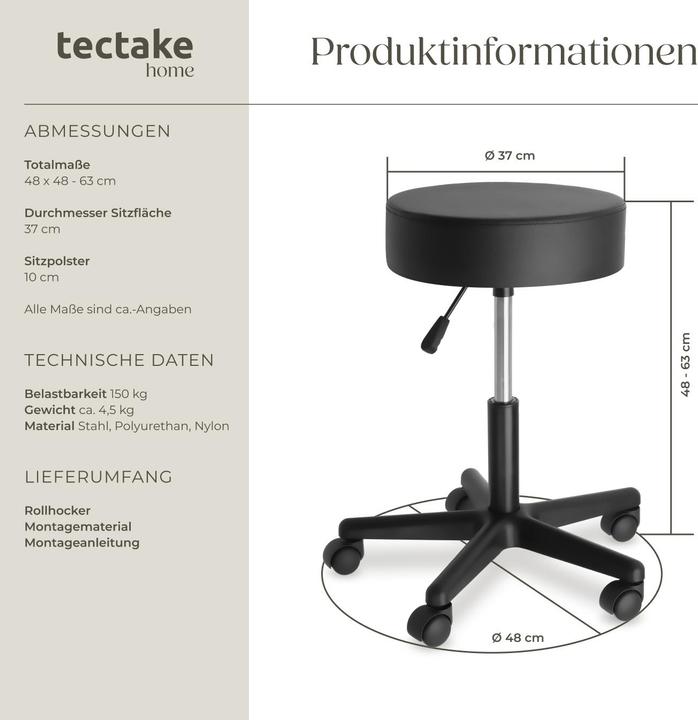 Produktbild tectake Rollhocker