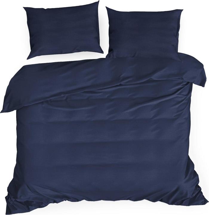 Eurofirany Bettwäsche 160x200 cm glatt aus Baumwoll Satin Marine Blue Dina Diva Linie Farbe (Duvetbezug, 160 x 200 cm)