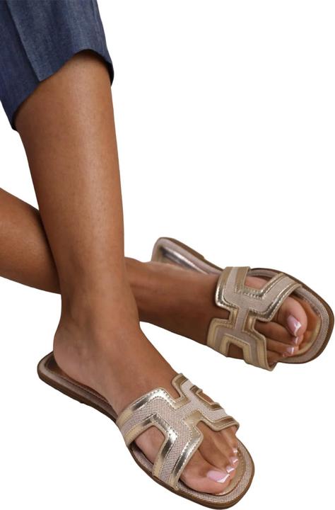 Actual product image Where's That From Womens/Ladies Surge Cut Out Instep Strap Flat Sandals (38)
