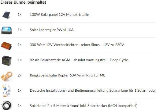 Actual product image Autosolar Complete package 100W with 82Ah AGM battery and 300W inverter (100 W)