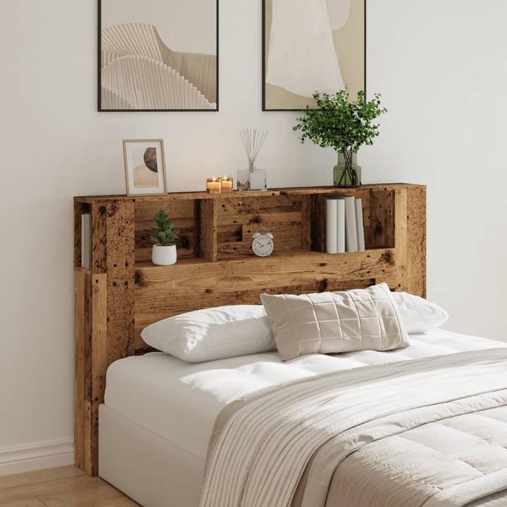 Produktbild VidaXL Kopfteil mit Stauraum Kopfteil-Regal Altholz-Optik 160x18,5x103,5cm