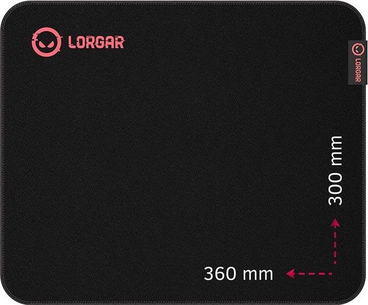 Lorgar Mousepad principale 323 360mmx300mmx3mm/Control/BK&RD al dettaglio (M)