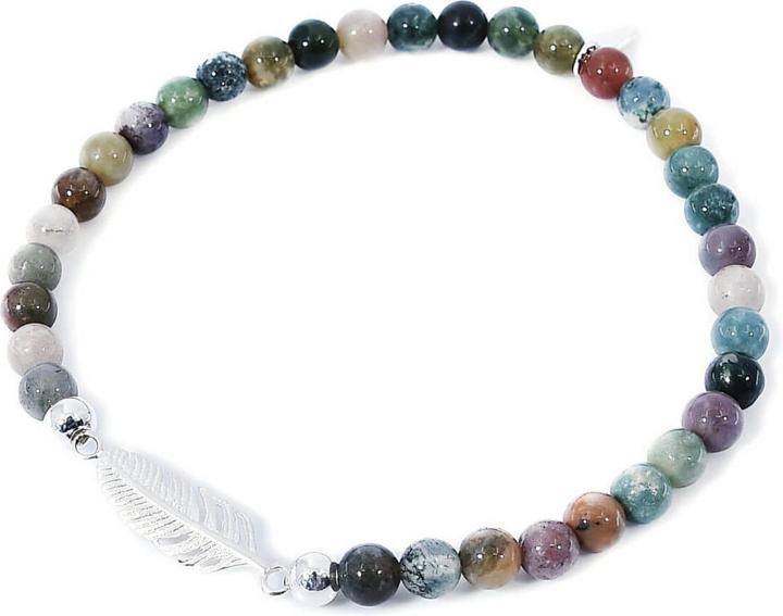 Balibay Bilna (18 cm, 925 Sterling Silber, Moosachat, Edelstein, Achat)